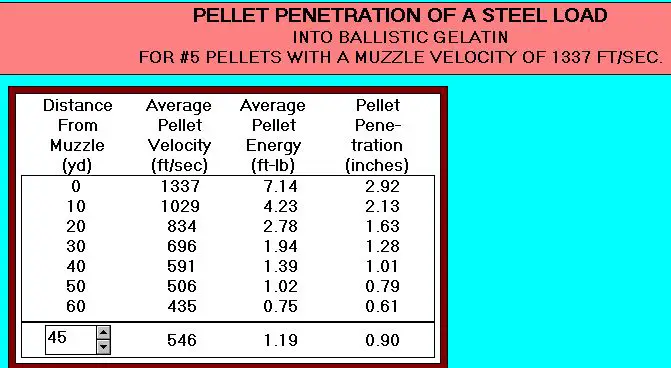 Hevi Shot Pellet Count Chart